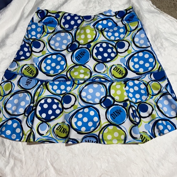 Pickleball Bella Aline Skort - 4 blue dink print , polyester spandex - Picture 7 of 8